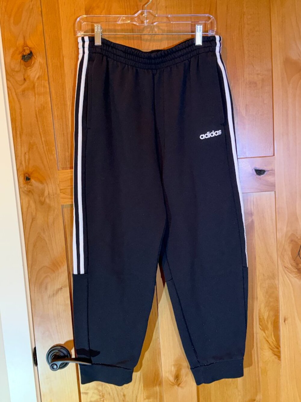 Adidas Black 3-Stripes Fleece Jogger Sweatpants Medium